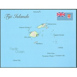 FIJI ISLANDS - MAP POSTCARD